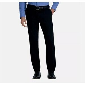 NEW Haggar Men's 38x32 Comfort Performance Dress Pants Straight Fit Black